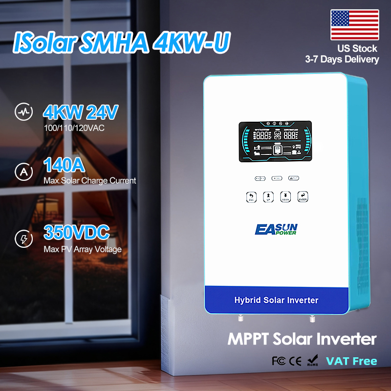 Grid Tie Inverter Limiter 2000W - EASUN POWER 4000W 120V Off-Grid Solar-Wechselrichter